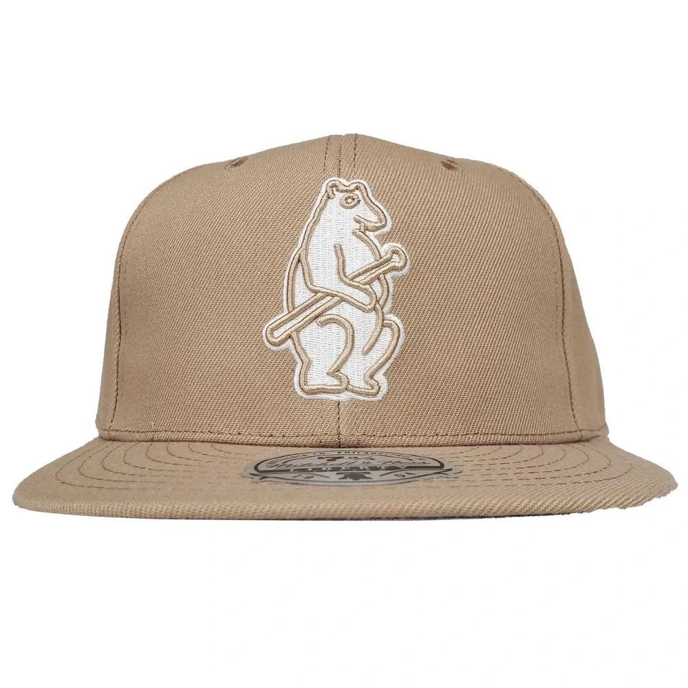 Chicago‎ Cubs Mitchell & Ness MLB Fitted 7 3/4 Flatbill Cap Hat Khaki NWT